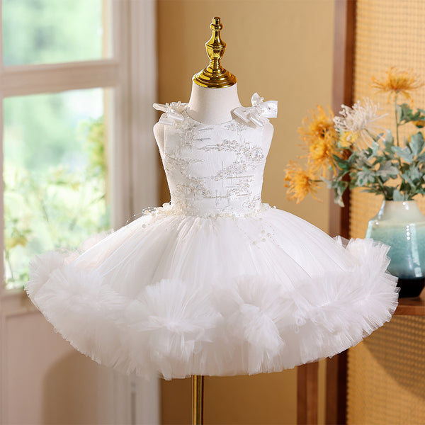 Tulle Knee-Length Baby Girl Birthday Dress
