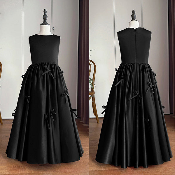 A-line Stain  Floor-length Junior Bridesmaid Dress